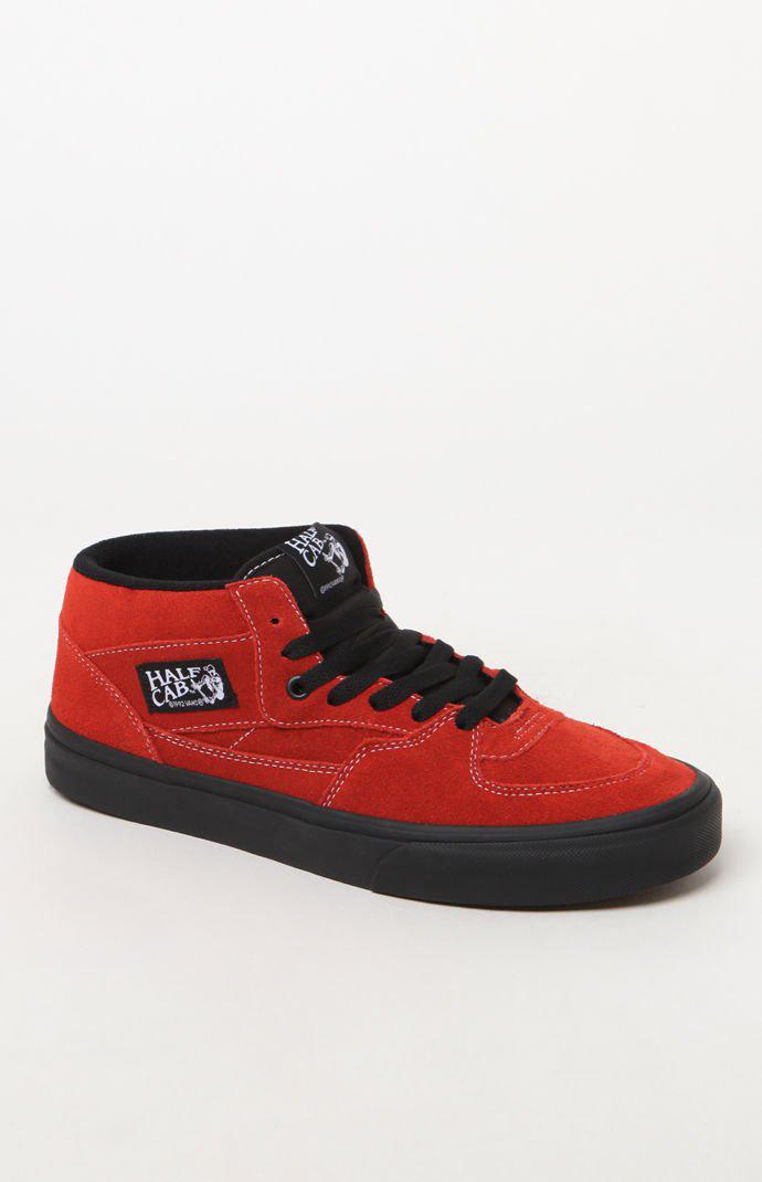 Vans Half Cab Black Sole Red Shoes for Men | Lyst