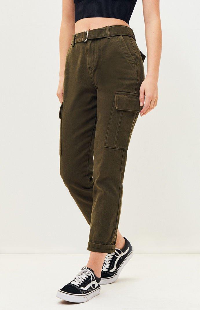olive green mom jeans