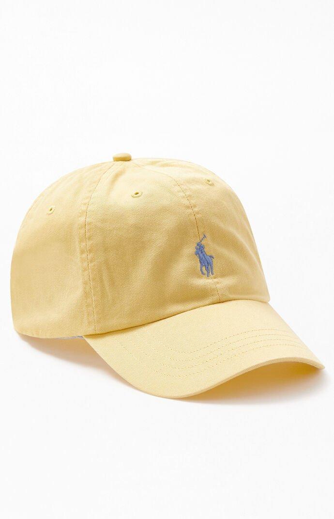 Polo Ralph Lauren Leather Yellow Cls Sport Strapback Dad Hat for Men | Lyst