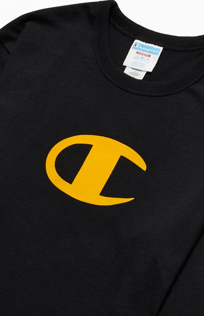 champion stacked big c flocked pullover hoodie