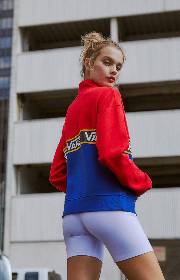 vans mix up half zip sweatshirt