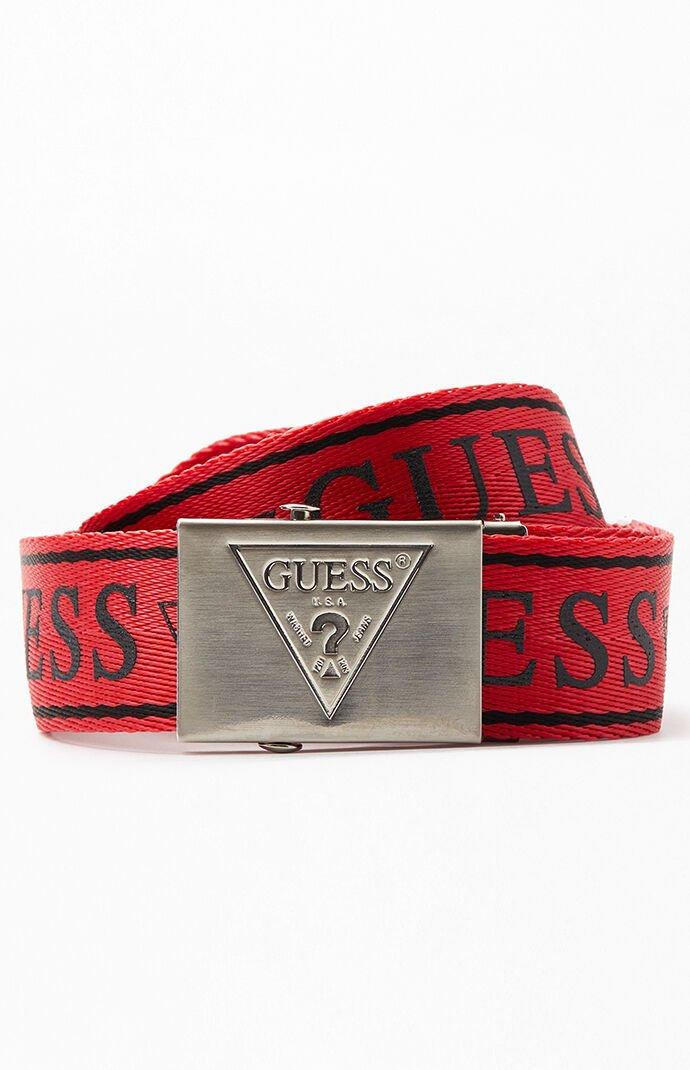 Guess Webbed Belt in Red/Black (Red) for Men | Lyst