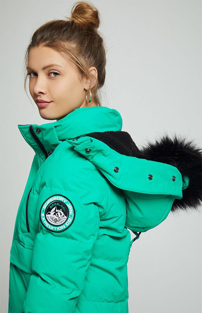 superdry parka navy mint