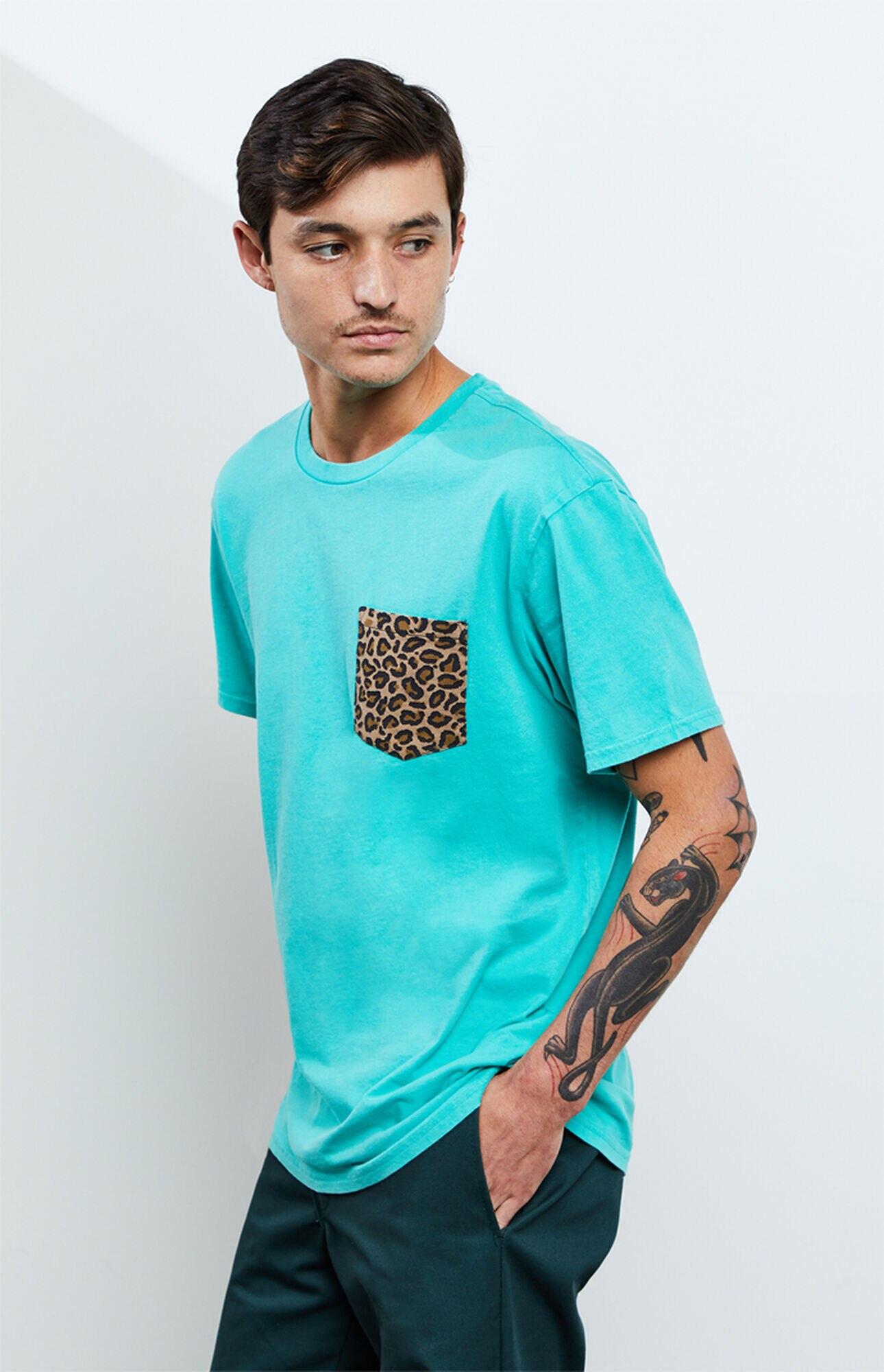 PacSun Cotton Pratt Leopard Pocket T-shirt in Blue for Men - Lyst