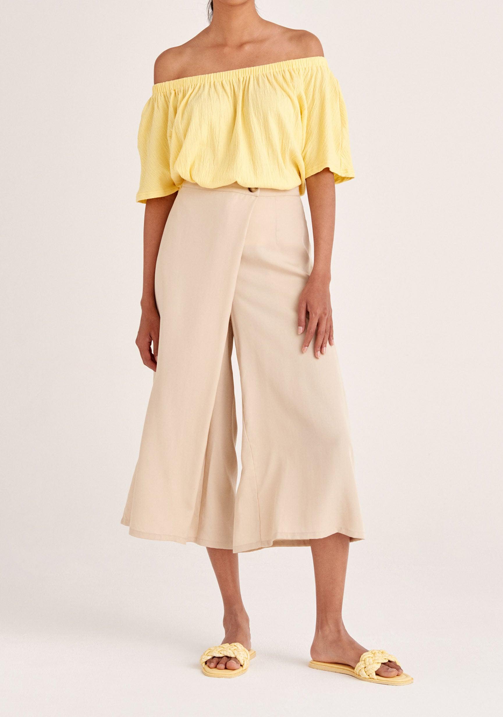 Paisie Wrap Culottes in Natural | Lyst