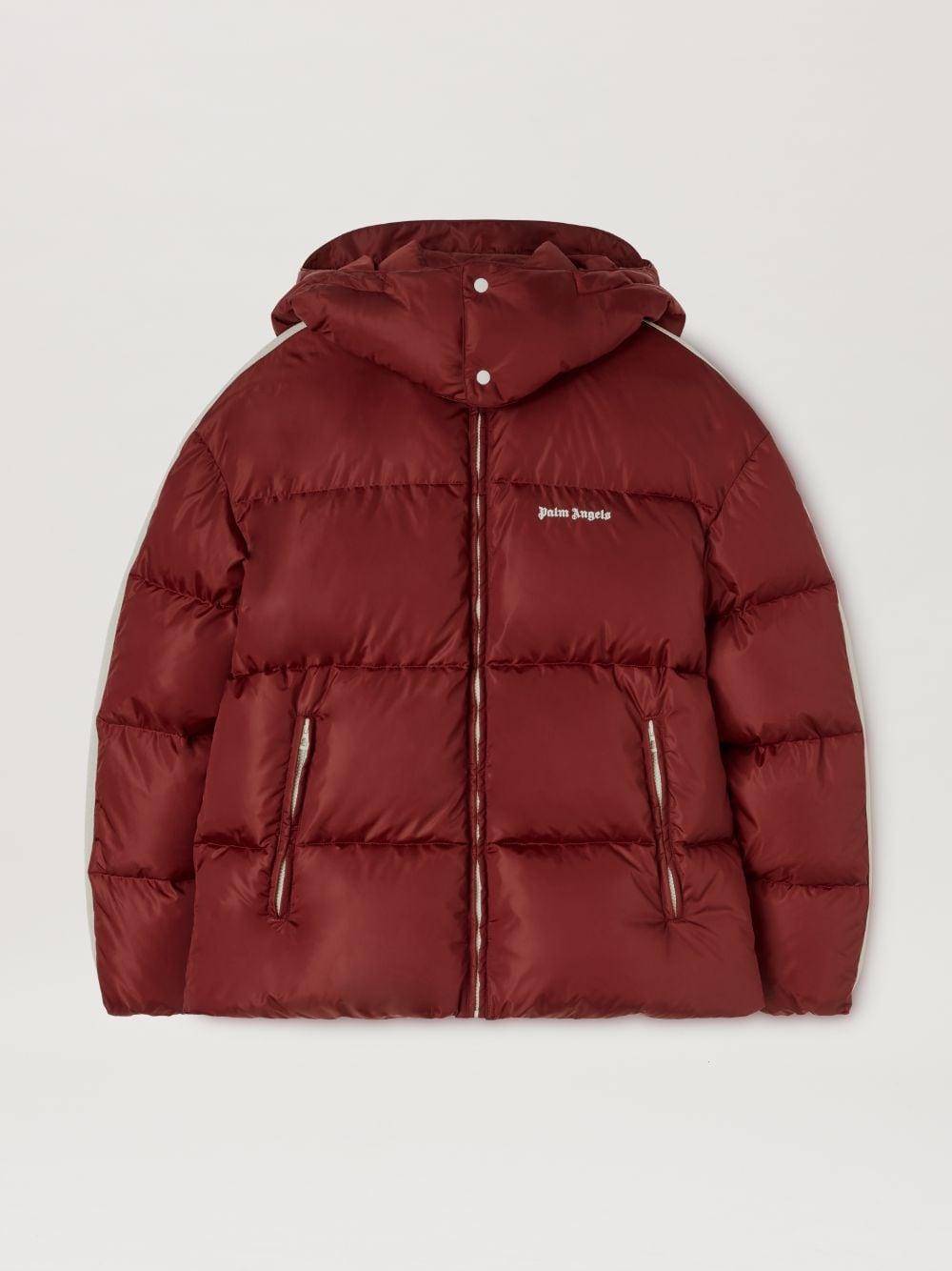 Palm Angels Hooded Track Down Jacket in Red | Lyst