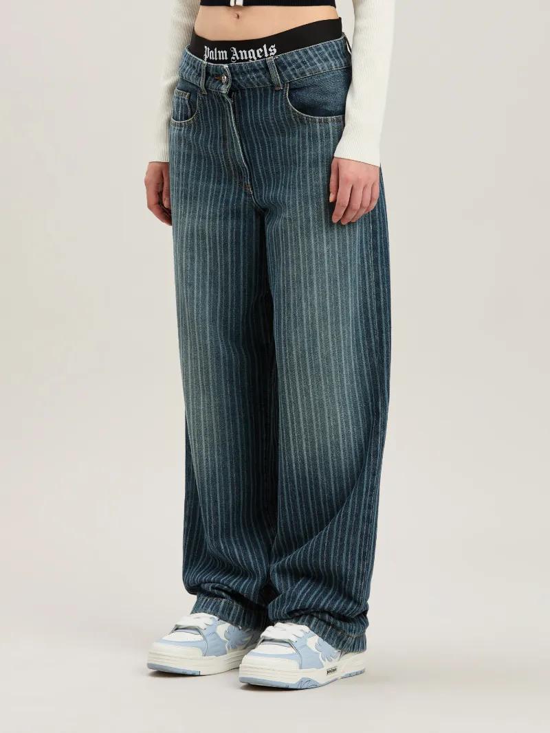 デニム・ジーパン PALM ANGELS Women Denim Pants PWYB030F23DEN00210601060 GRAY Denim for women | Palm Angels®