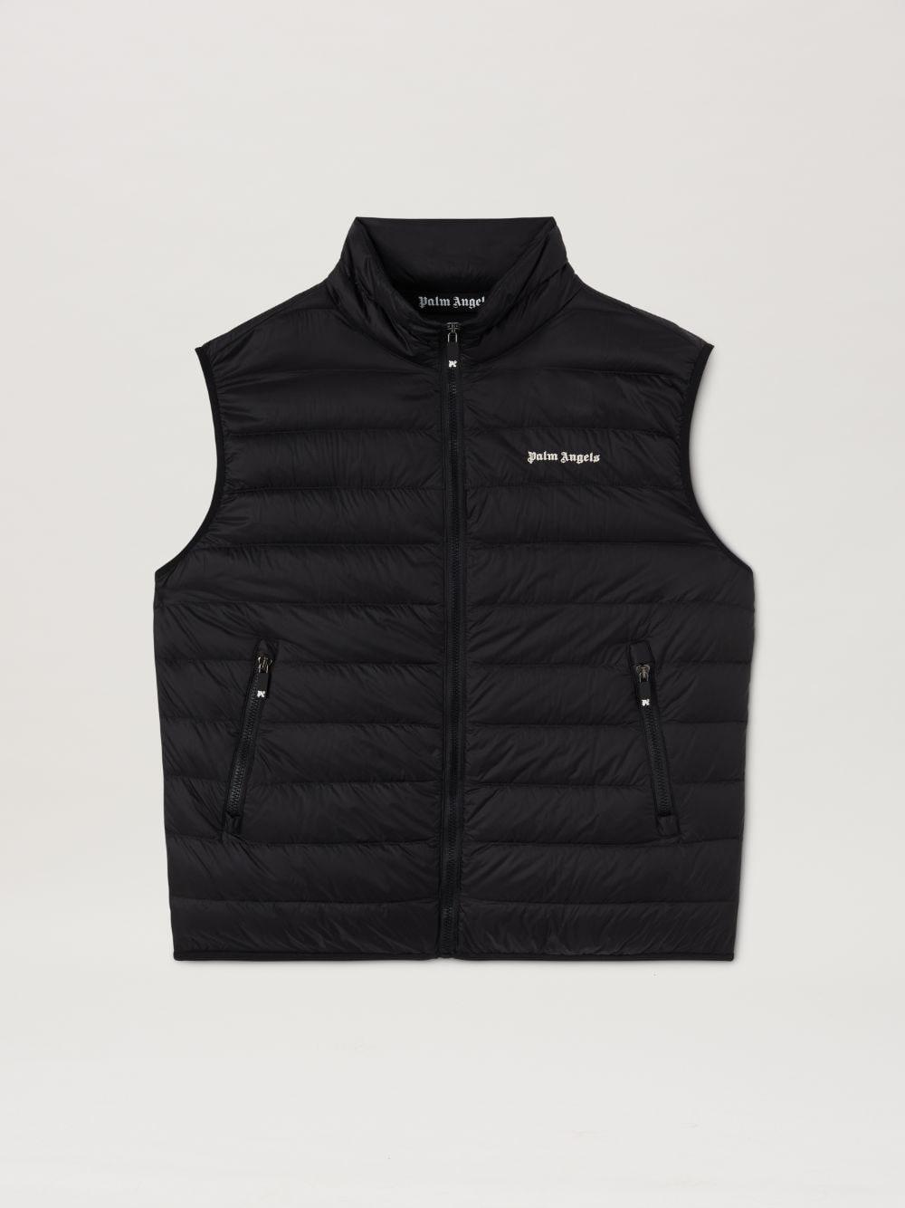 Palm Angels Logo Printed Padded Gilet Black/White