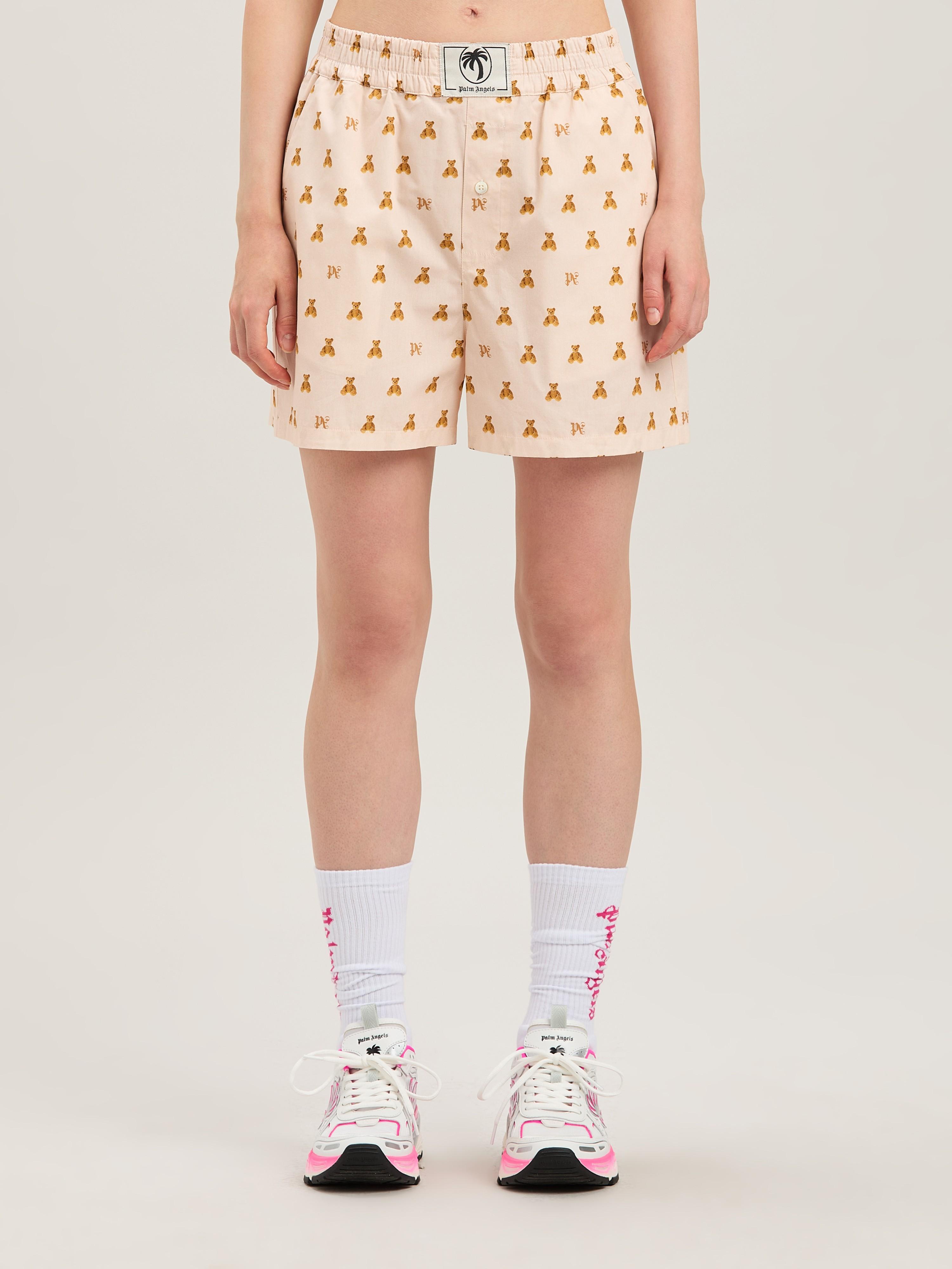 【関税&送料込】Palm Angels Printed Linen Blend Shorts Palm Angels Shorts for Women | Online Sale up to 76% off | Lyst