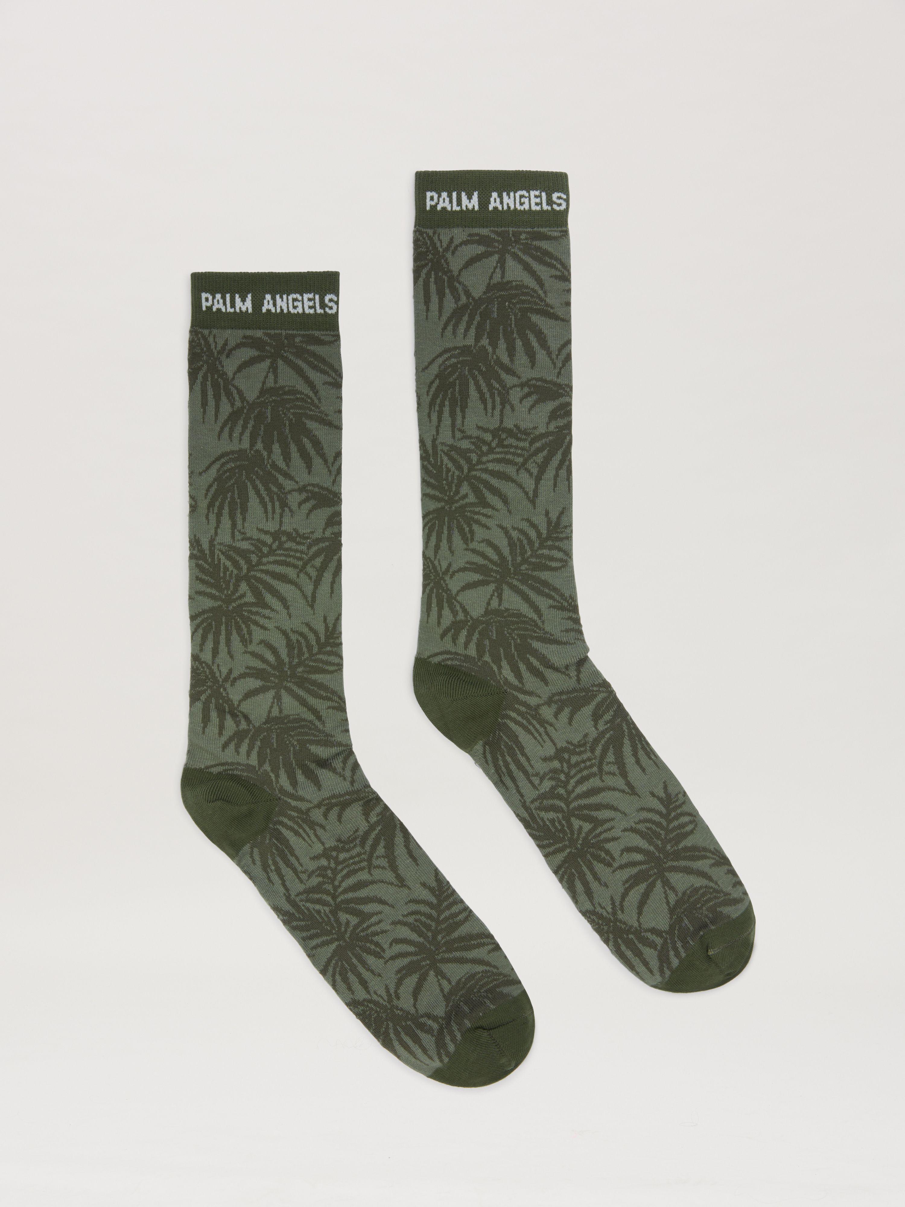 【PALM ANGELS】コットンソックス Palm Angels - Cotton socks with logo White - The Corner