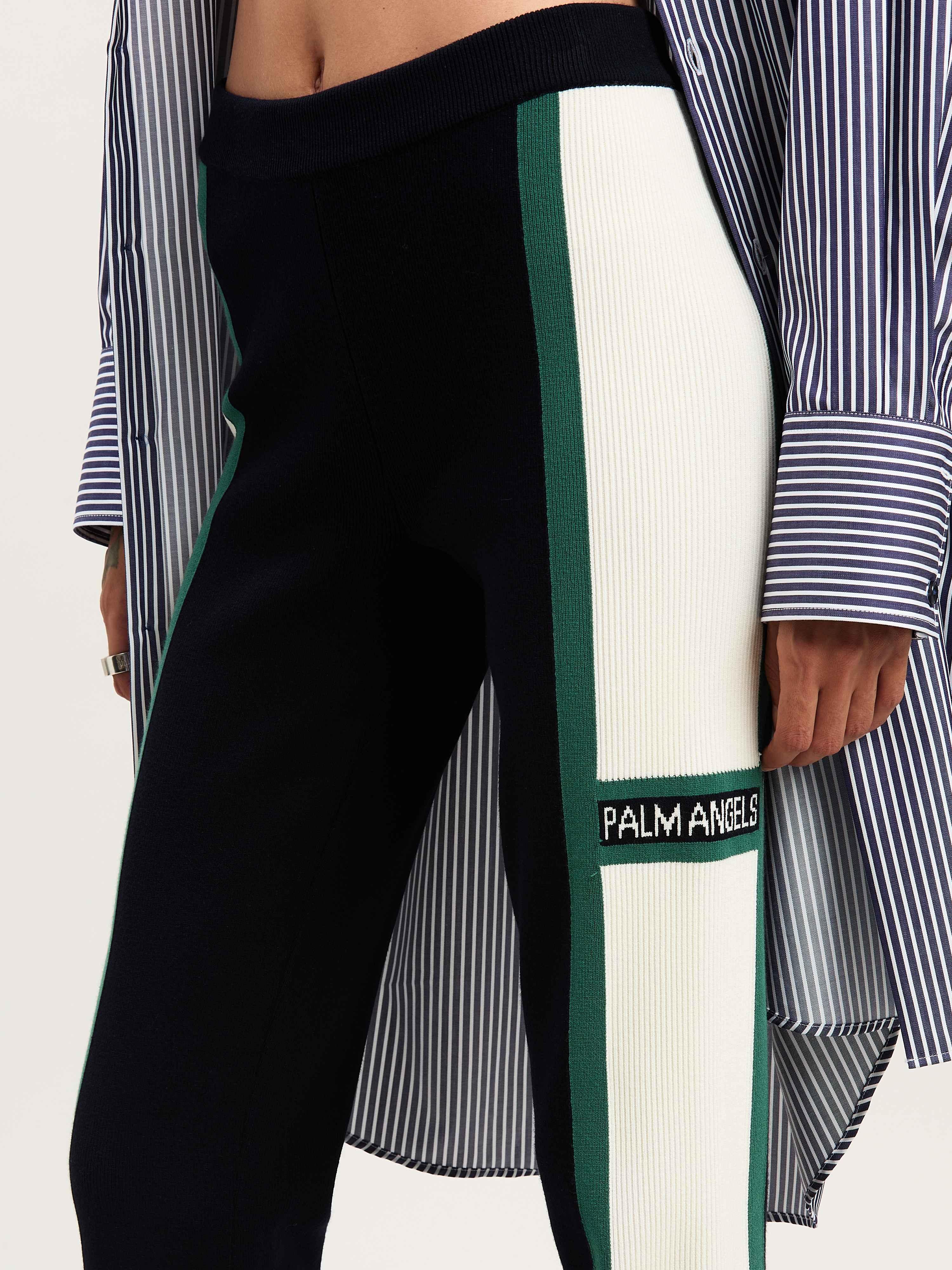 パンツ PALM ANGELS WOMEN Racing Knit Track Pants Black/Butter Palm Angels PALM ANGELS WOMEN Racing Knit Track Pants Black