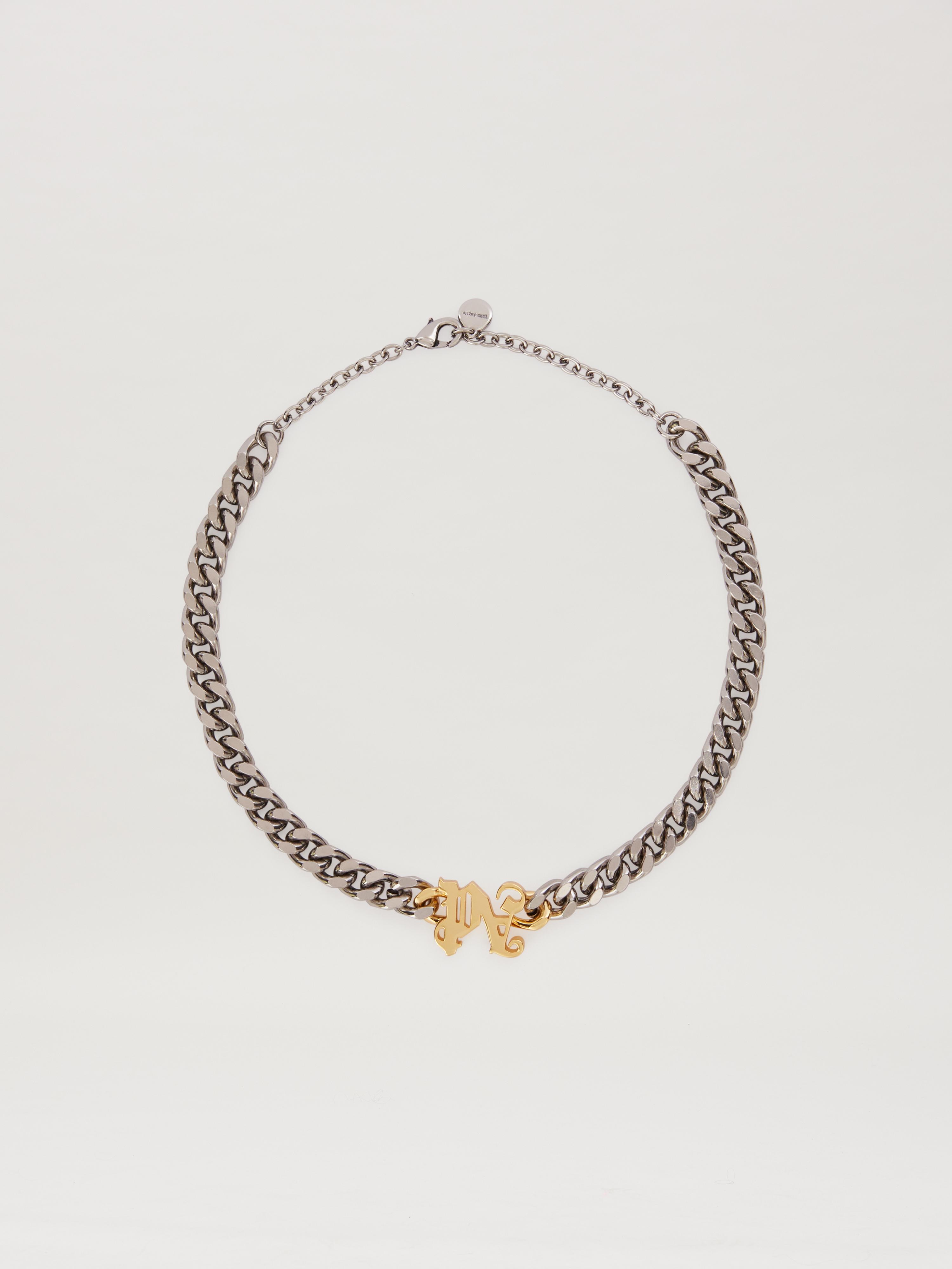 ネックレス・チョーカー Palm Angels PMOB017F23MAT001 PA MONOGRAM CHAIN Necklace Palm Angels PA Monogram Chain Necklace | Silver | FARFETCH
