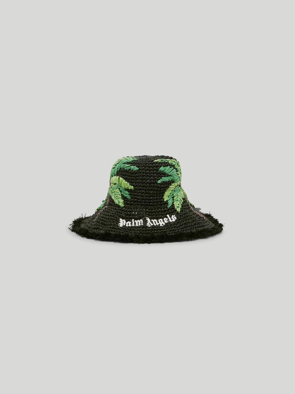 Palm Angels Palms Bucket Hat in Black 