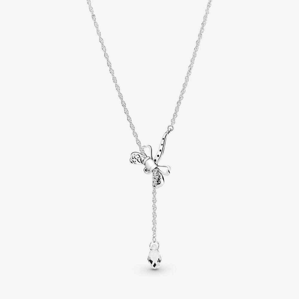PANDORA Silver Cz Dreamy Dragonfly Necklace in Metallic | Lyst UK