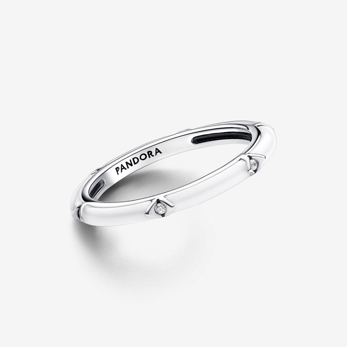 Pandora white enamel on sale ring