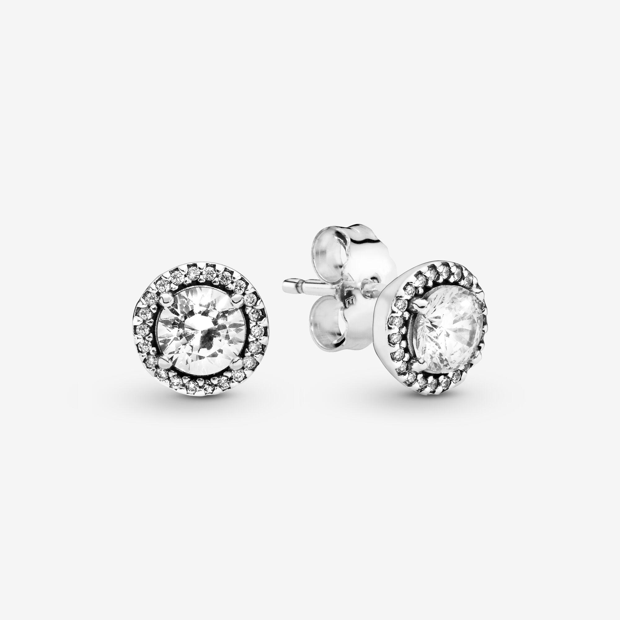 PANDORA Round Sparkle Stud Earrings in 