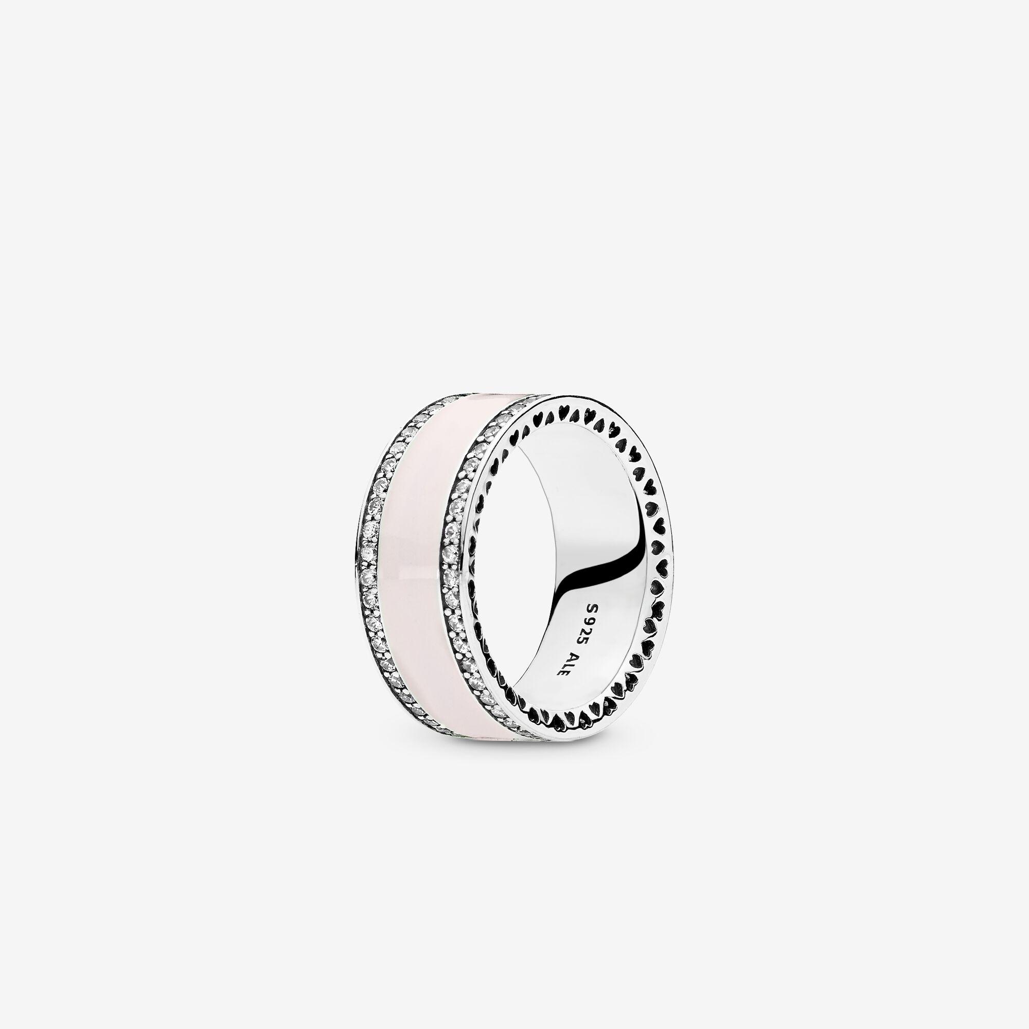 PANDORA Silver \u0026 Cz Soft Pink Hearts 
