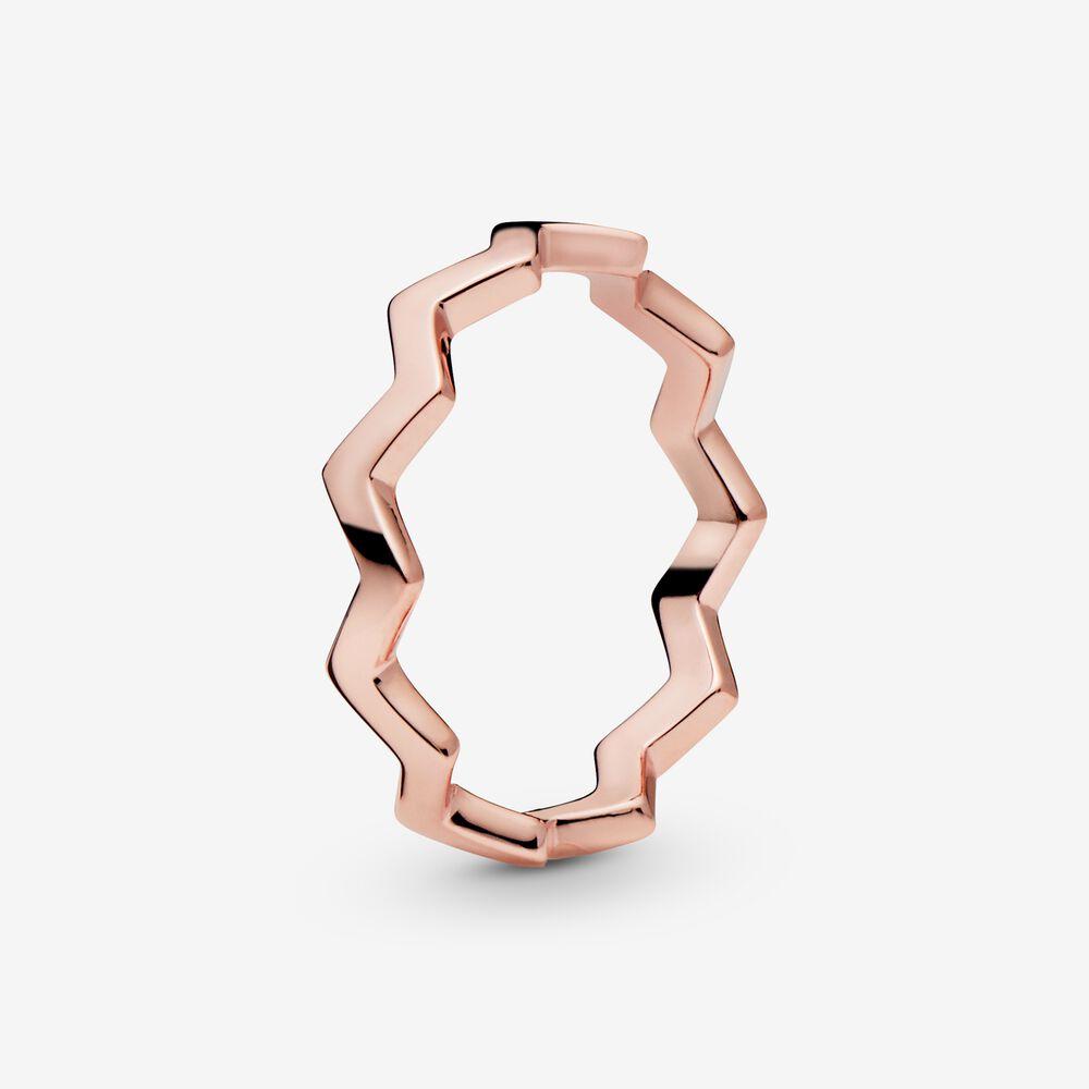 PANDORA Polished Zigzag Ring in Metallic | Lyst