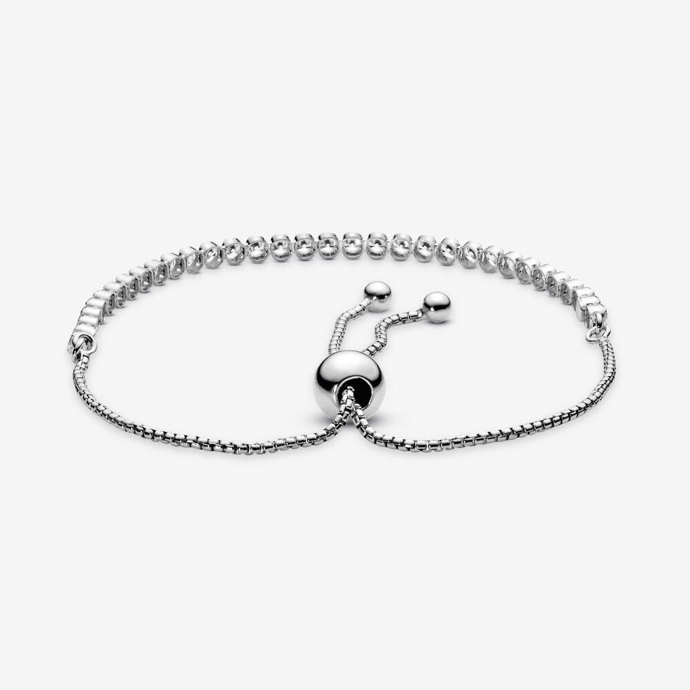 PANDORA Sparkling Slider Tennis Bracelet in Sterling Silver (Metallic) -  Lyst
