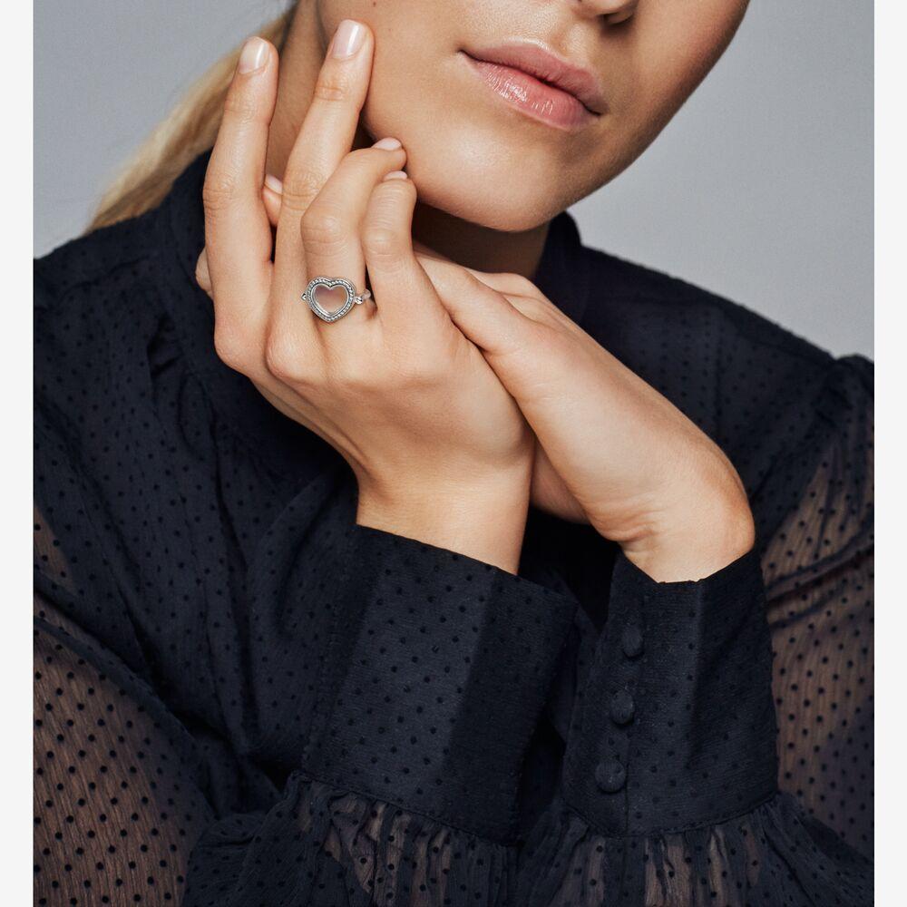 Floating Heart Locket Ring 