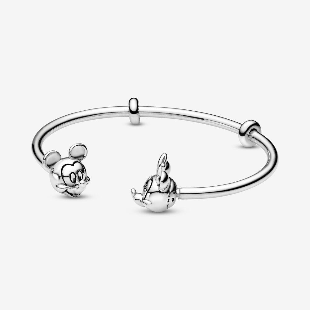 dialect trimmen Componist PANDORA Disney Moments Mickey Mouse & Minnie Mouse Open Bangle in Metallic  | Lyst
