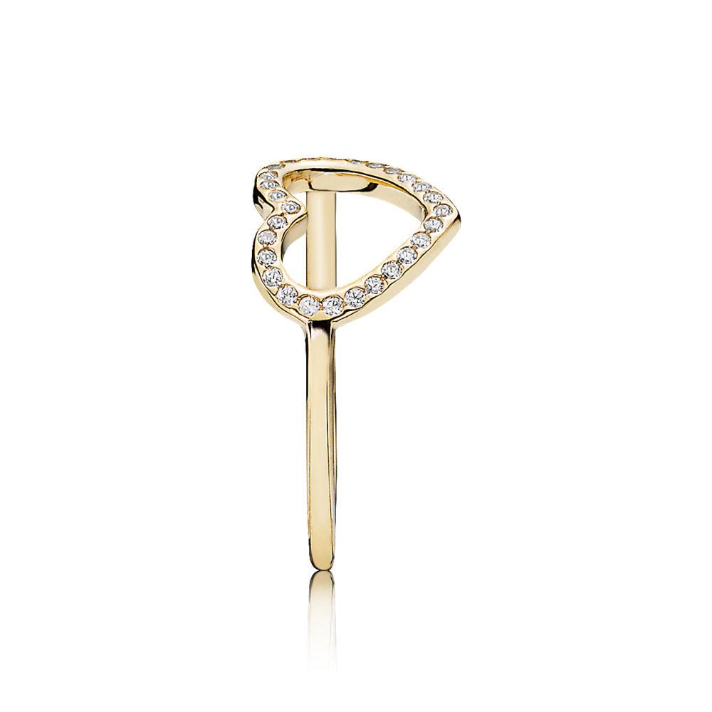 Captured heart shop ring pandora