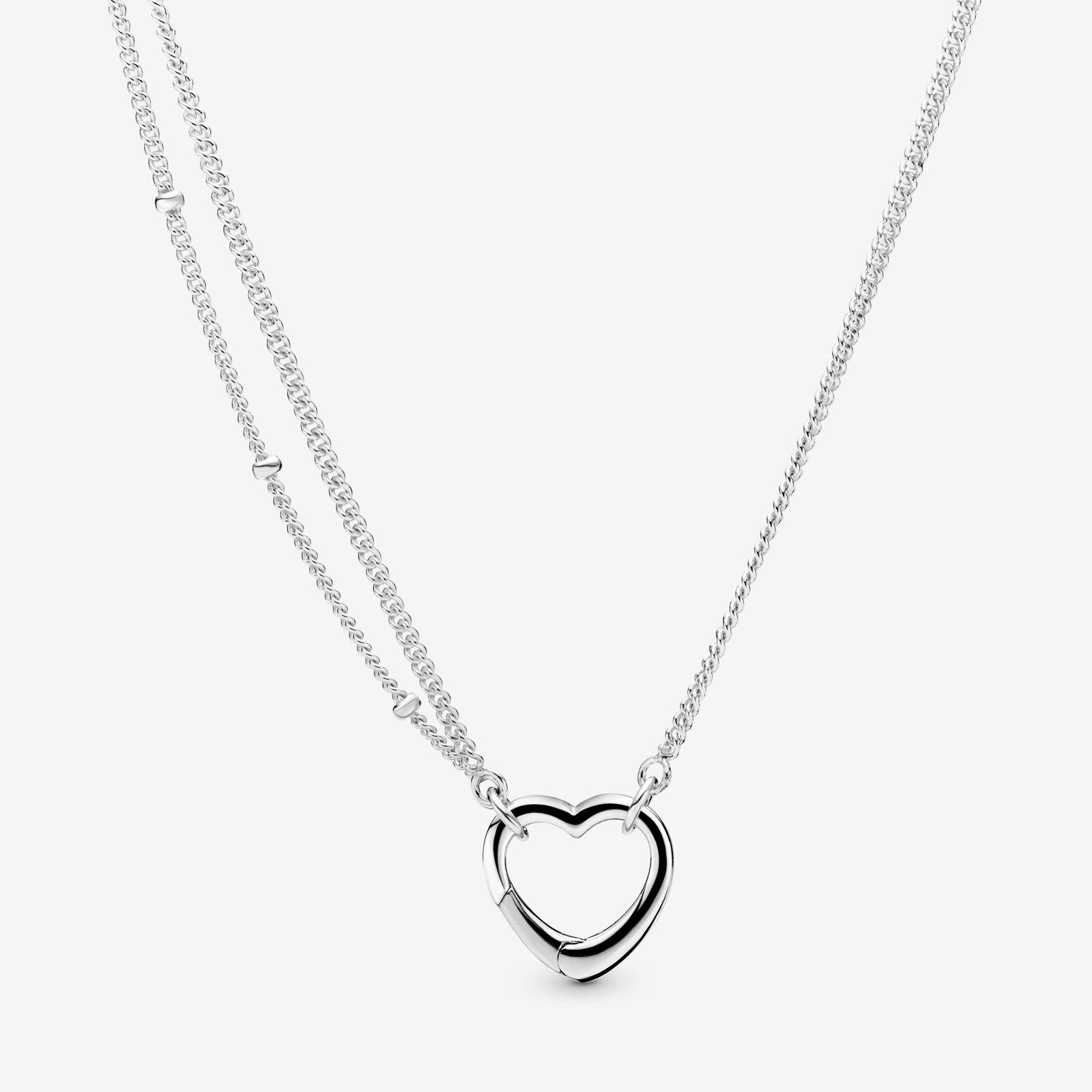 PANDORA Open Heart Necklace in Silver (Metallic) - Lyst