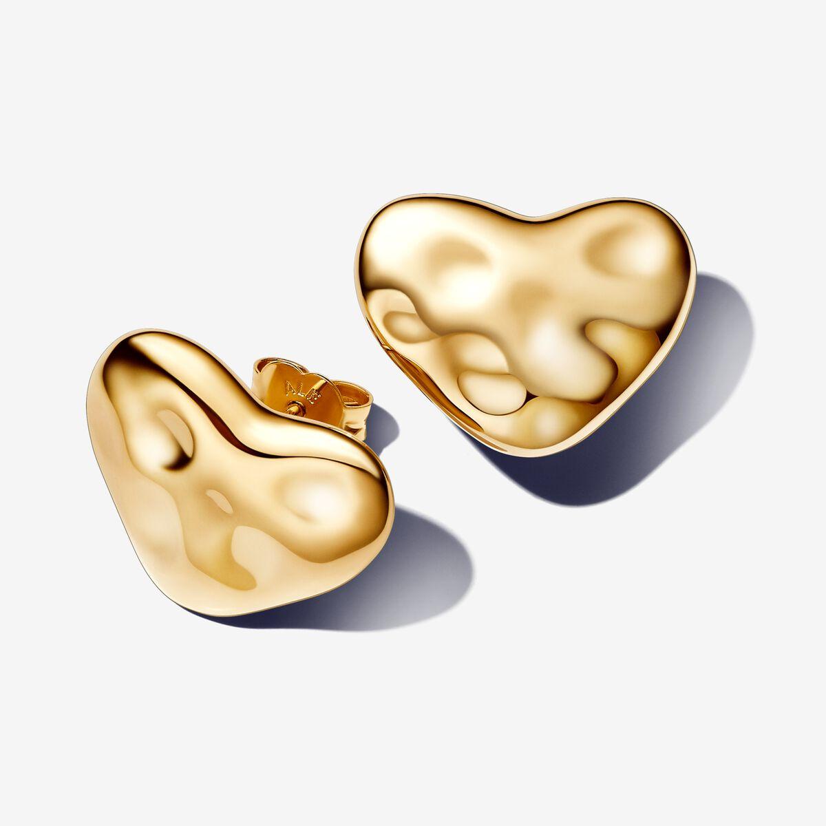 PANDORA Heart 14k Gold-plated Stud Earrings in Metallic Lyst UK