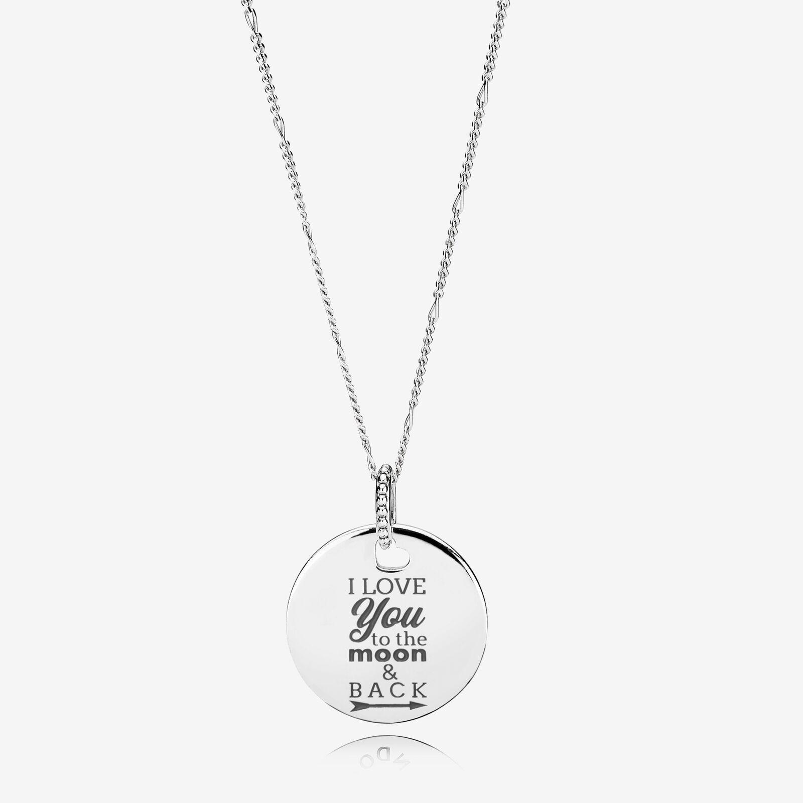 Pandora I Love You To The Moon Back Necklace In Silver Metallic Lyst