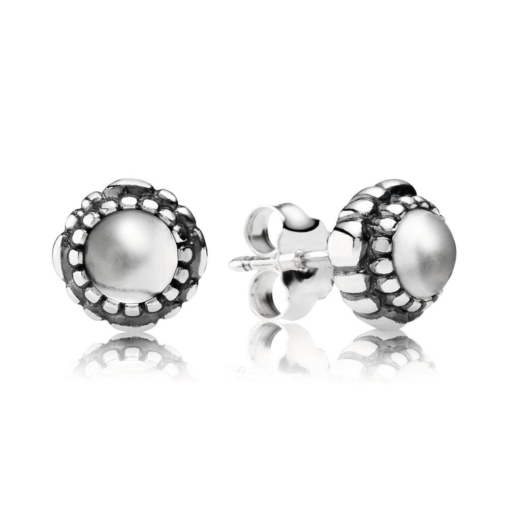 PANDORA April Birthstone Stud Earrings in Metallic | Lyst UK