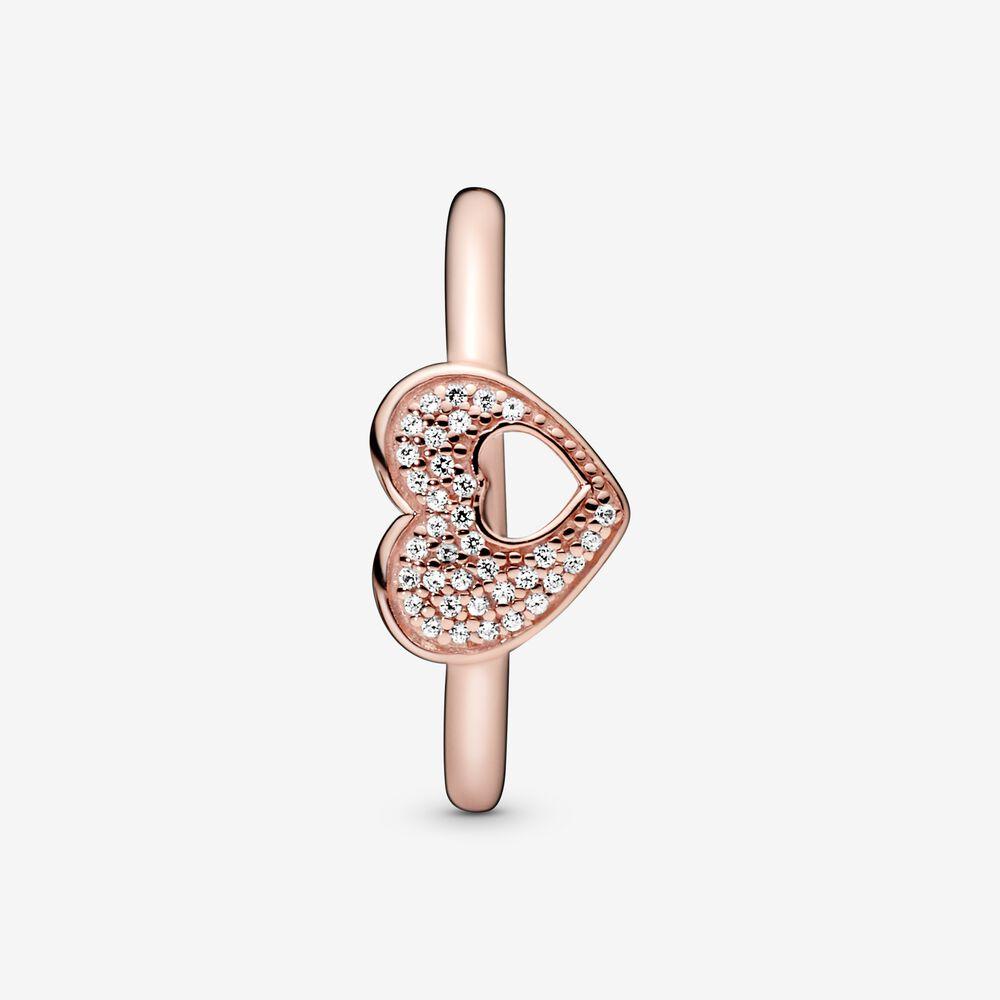Shimmering Puzzle Heart Frame Ring 