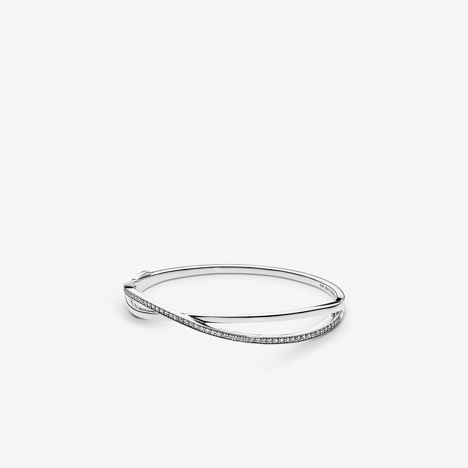 PANDORA Silver Cz Bangle In Metallic - Save 60% - Lyst