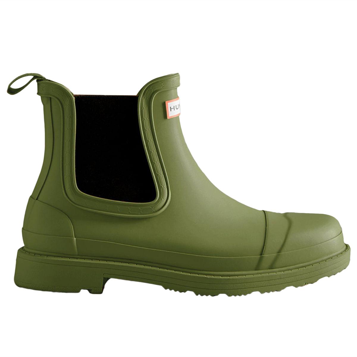 HUNTER Commando Chelsea Boot in Green Lyst