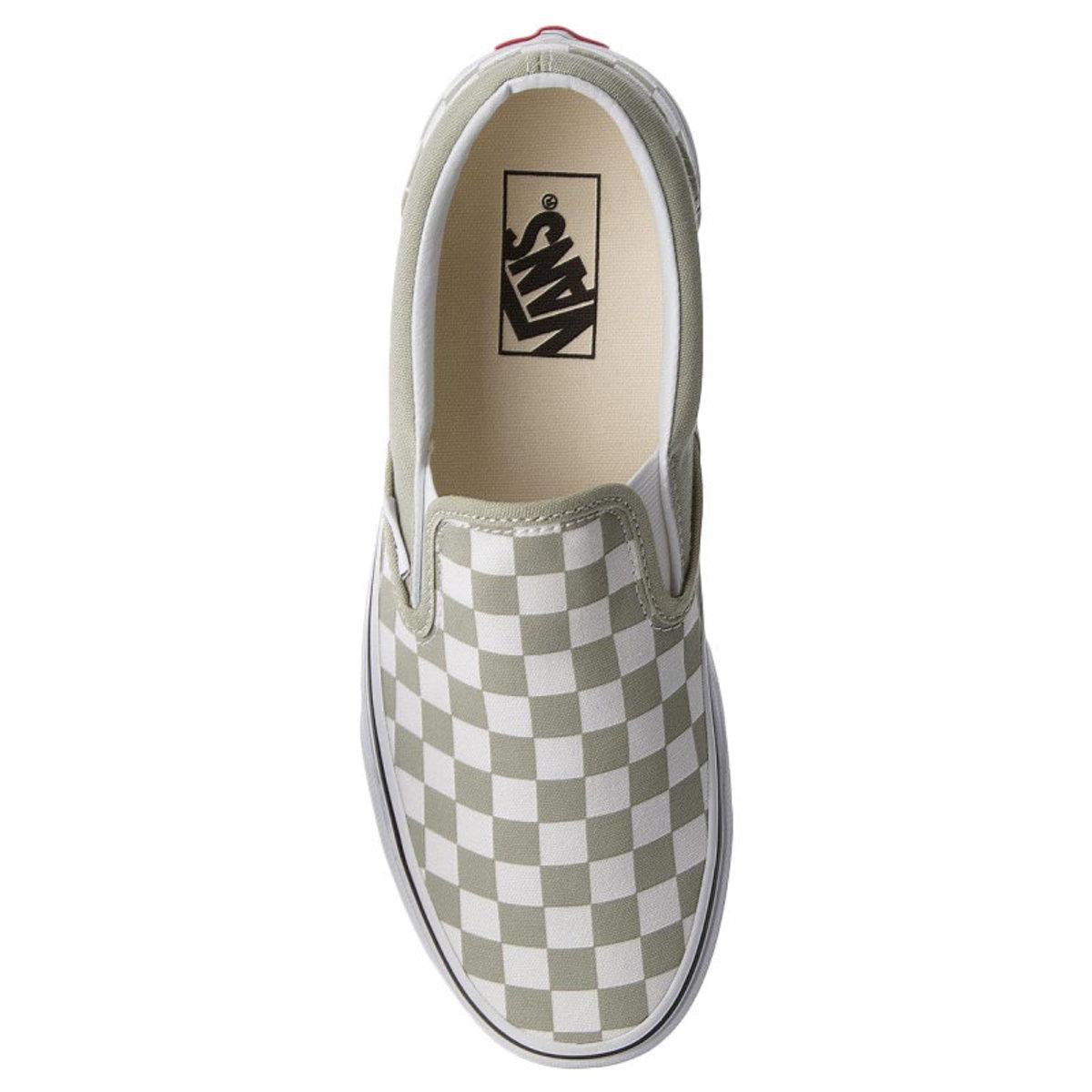 sage checkered vans