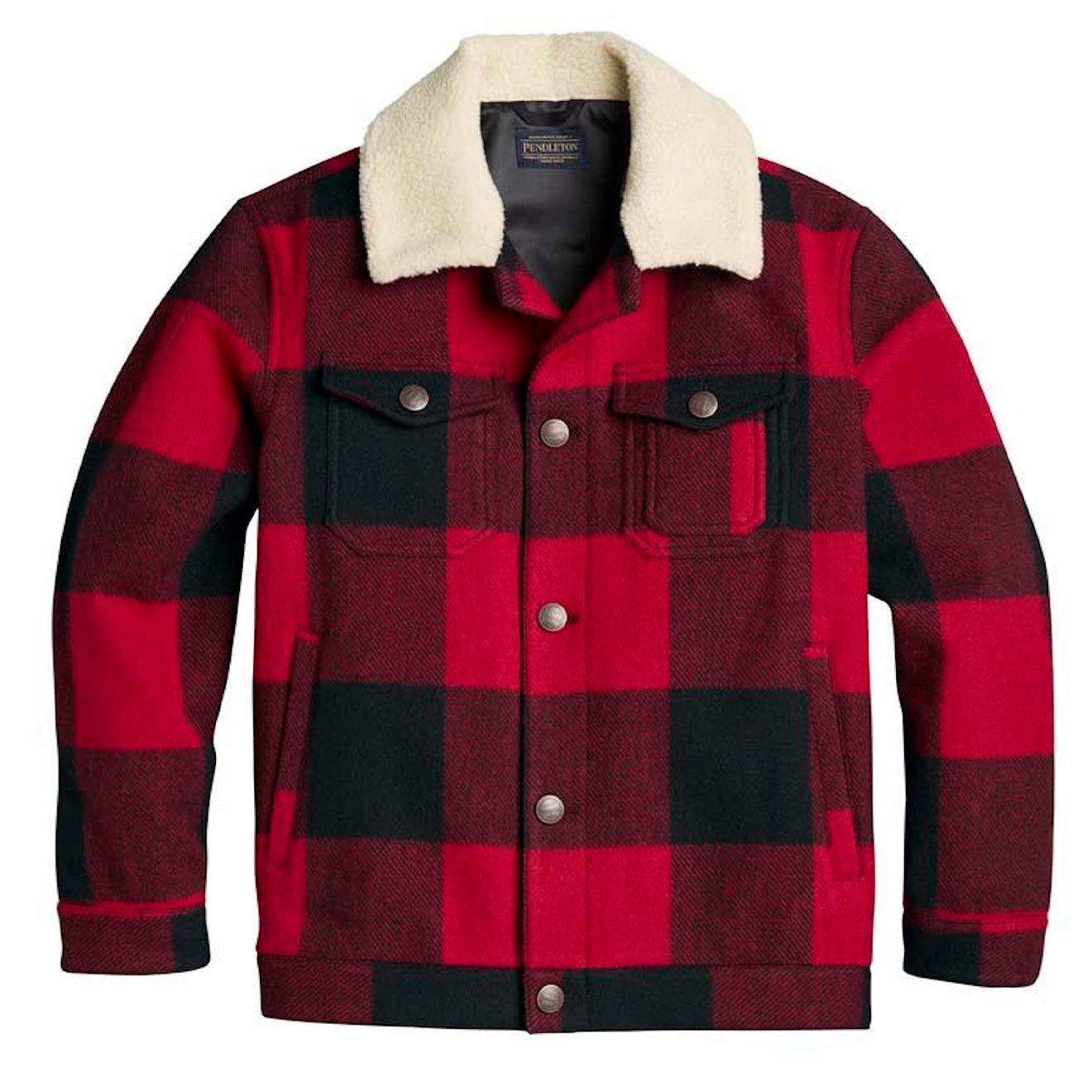 Pendleton Stadium Cloth Plaid Trucker Jacket Red for Men Lyst