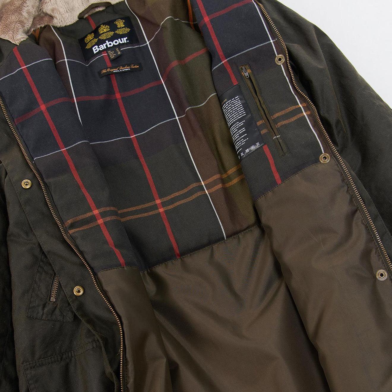 Barbour Stavia Wax Jacket Olive in Black | Lyst