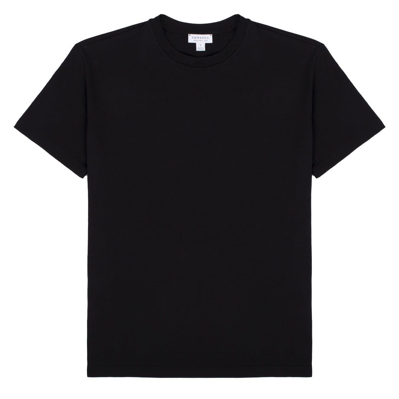 Sunspel Boy Fit Crew Neck T-shirt in Black | Lyst