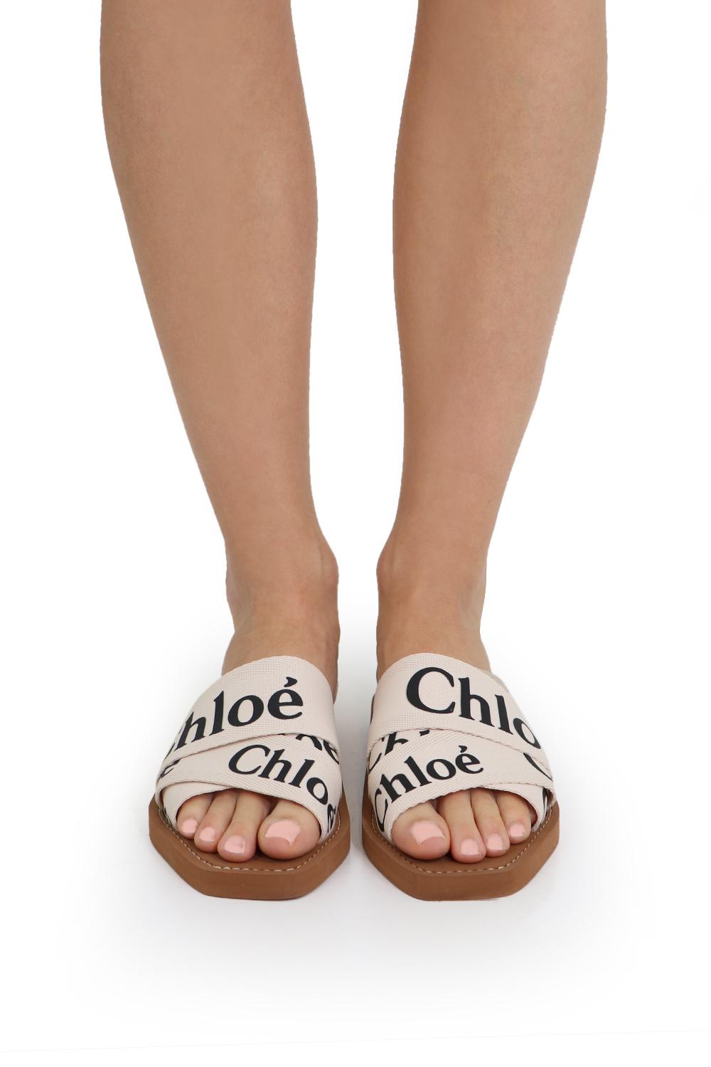 logo slide sandal chloé