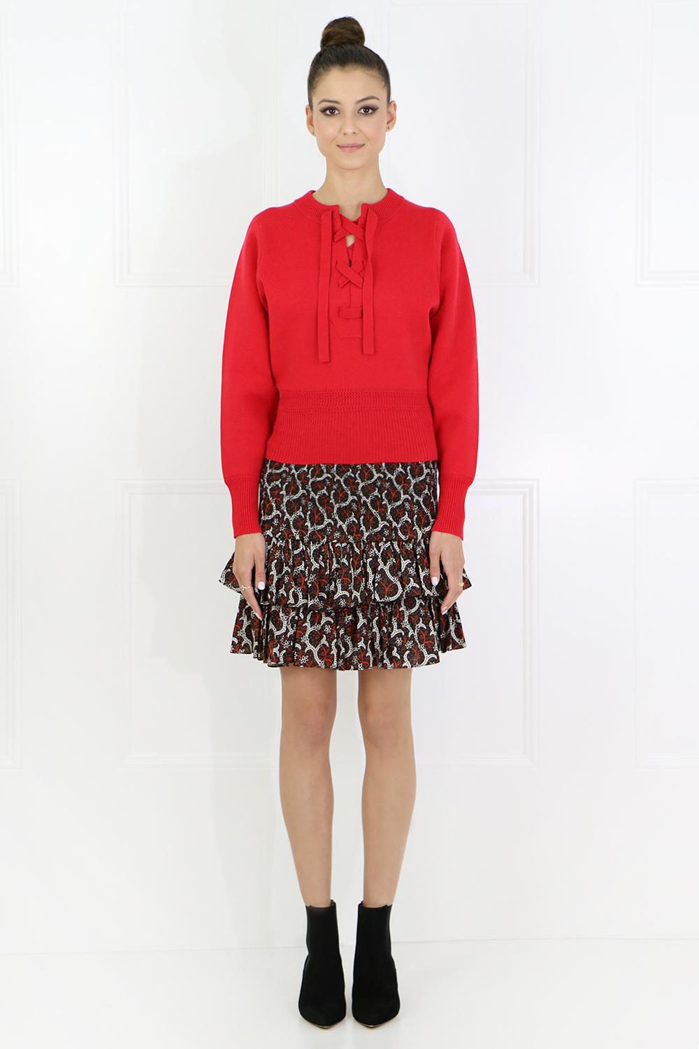 Isabel Marant Cotton Etoile Naomi Ruched Skirt Rust Print in Red - Lyst