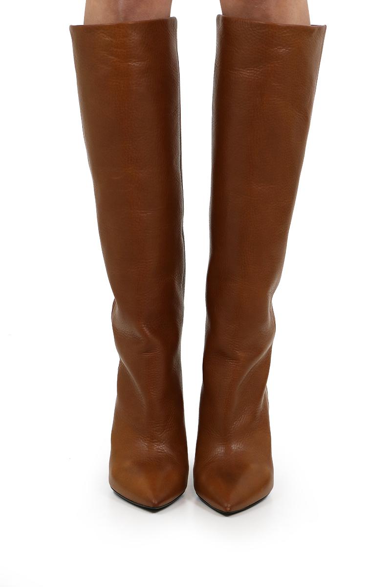saint laurent niki boots cognac