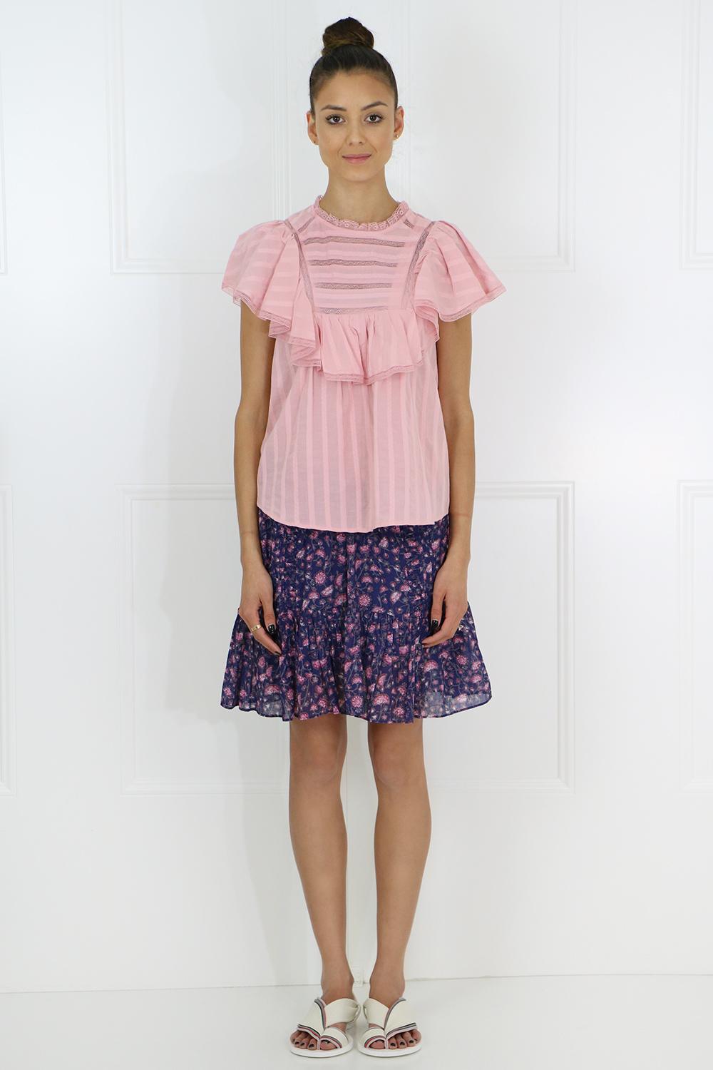 Isabel Marant Cotton Etoile Pleyel S/s Blouse Pink - Lyst