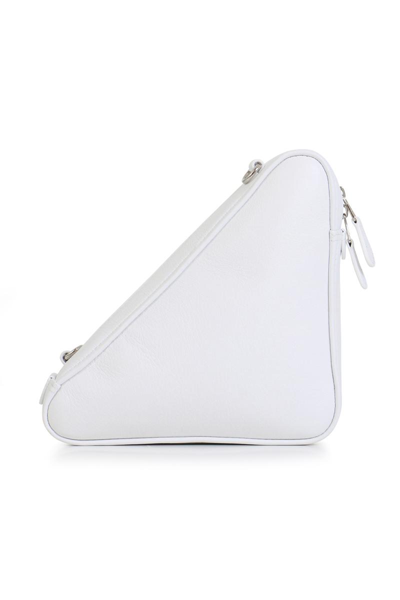 Balenciaga Leather Triangle Crossbody Bag White - Lyst