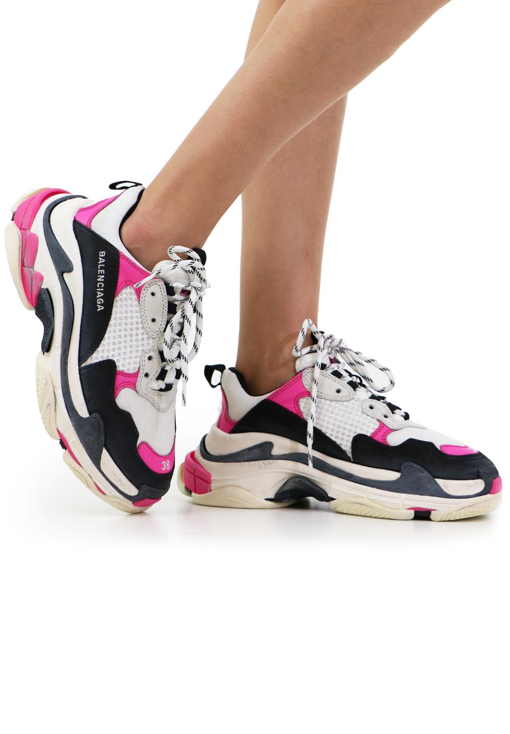 Womens Balenciaga Sneakers Triple S leather and suede