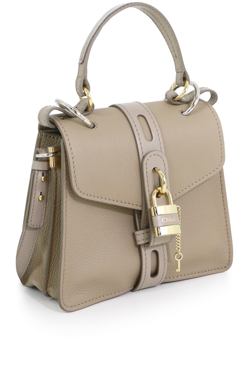 Chloé Aby Small Leather Shoulder Bag in Grey (Gray) - Lyst