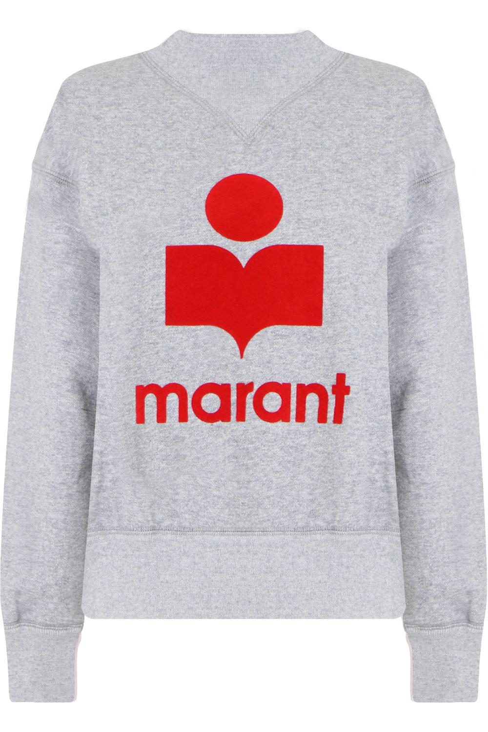 Isabel Marant Cotton Etoile Moby Logo Sweatshirt Grey in Gray - Lyst