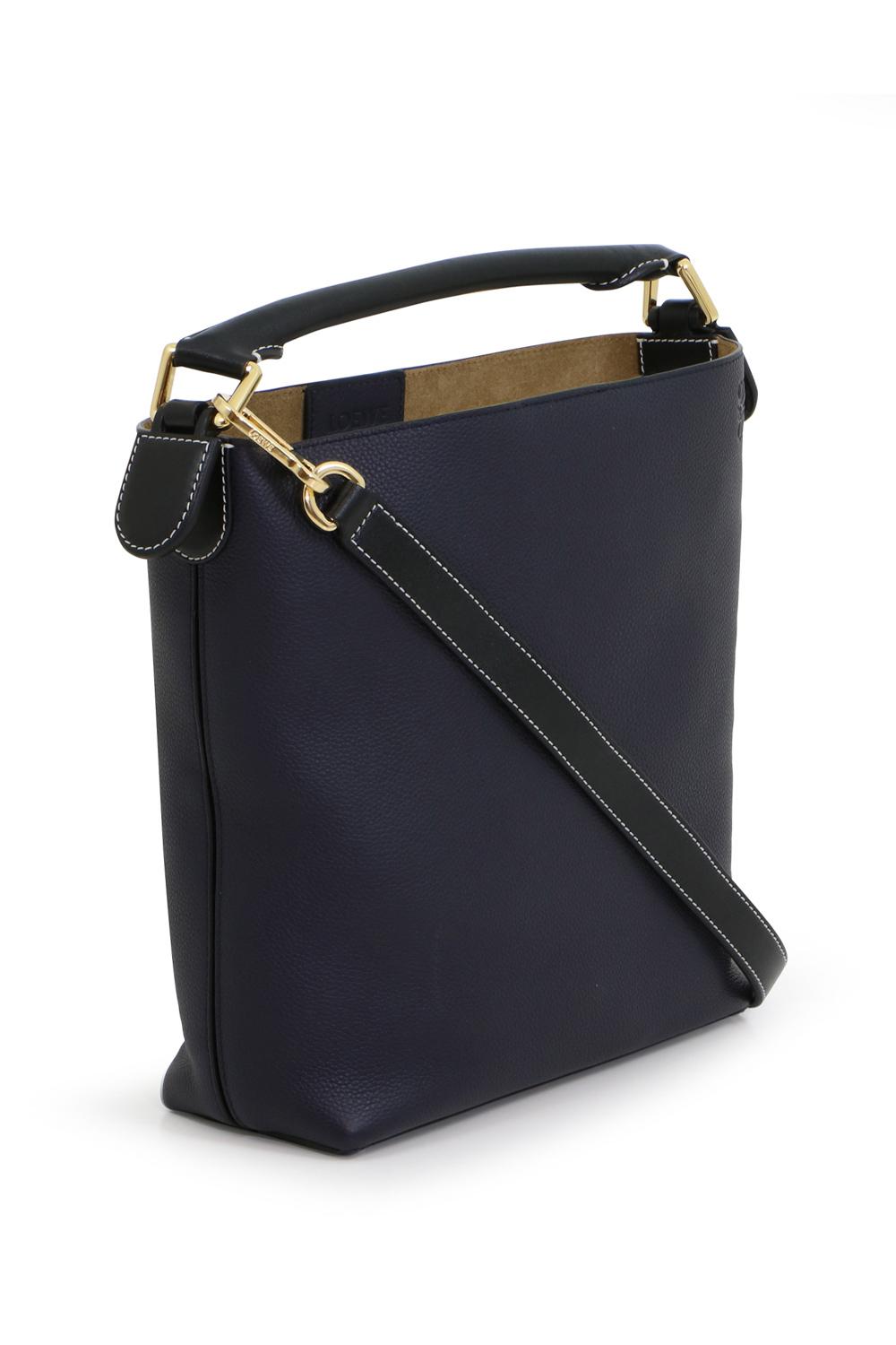 Loewe Leather T Bucket Small Bag Midnight Blue/black - Lyst
