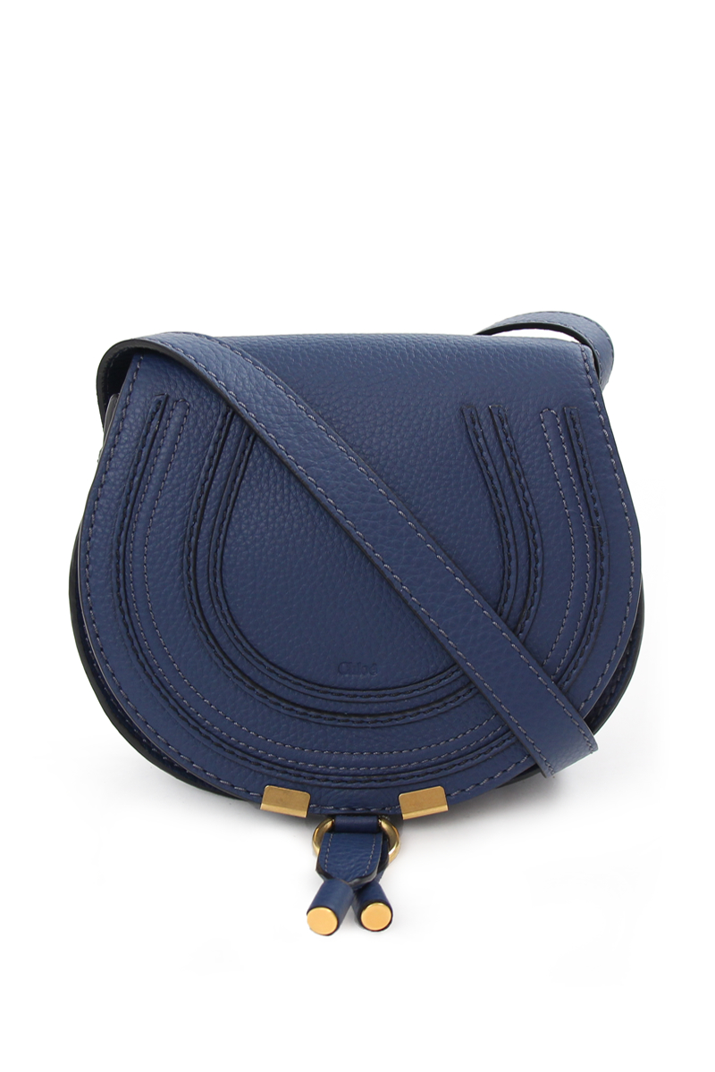 Chloé Marcie Small Saddle Bag Royal Navy in Blue | Lyst