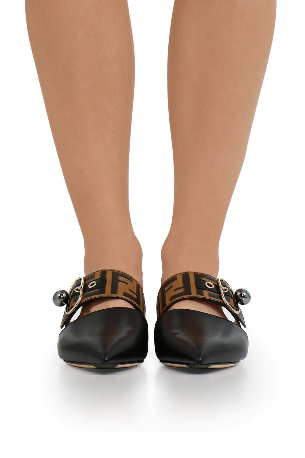 fendi ff buckle mule