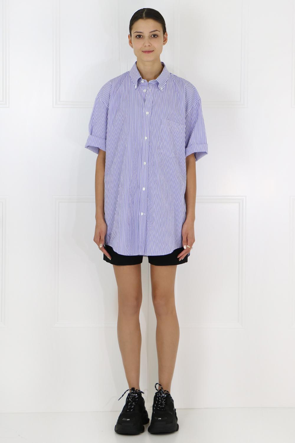 balenciaga blue striped shirt