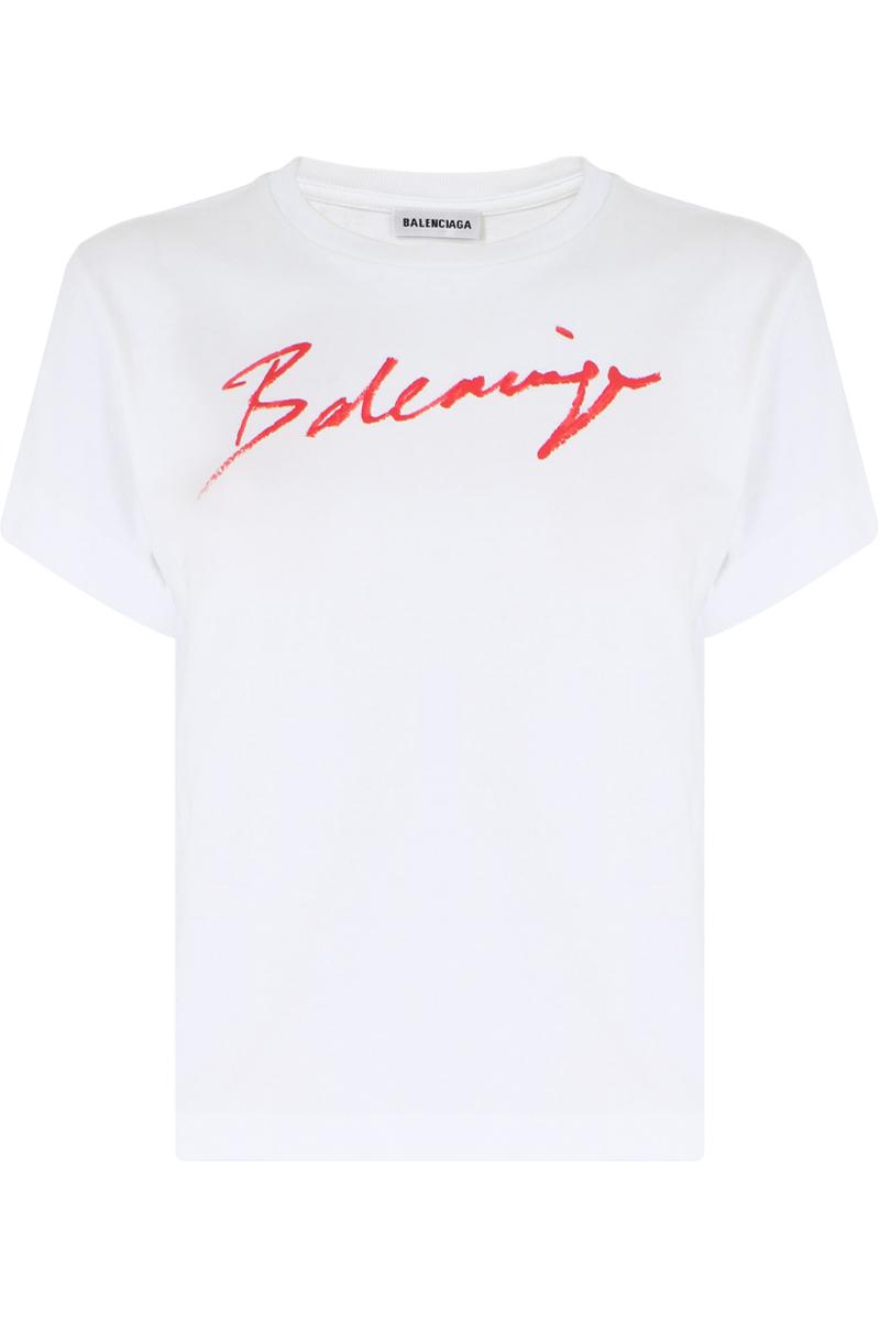 Balenciaga Signature Logo T-shirt S/s White - Lyst
